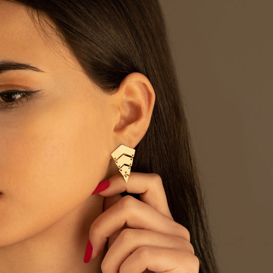 925 Sterling Silver Quad Strip Chevron Arrow Earrings