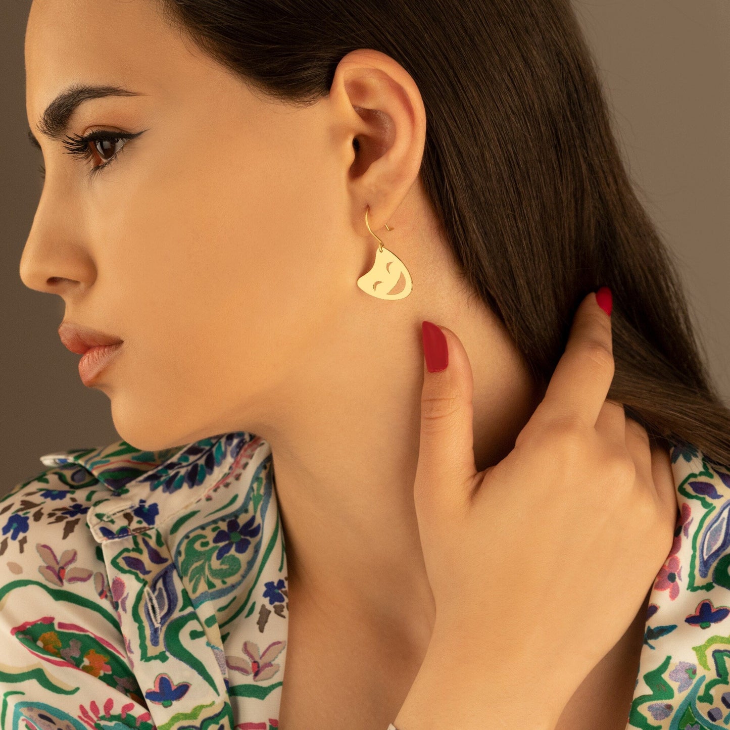 925 Sterling Silver Theater Mask Earring