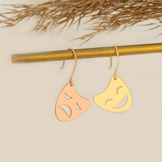 925 Sterling Silver Theater Mask Earring
