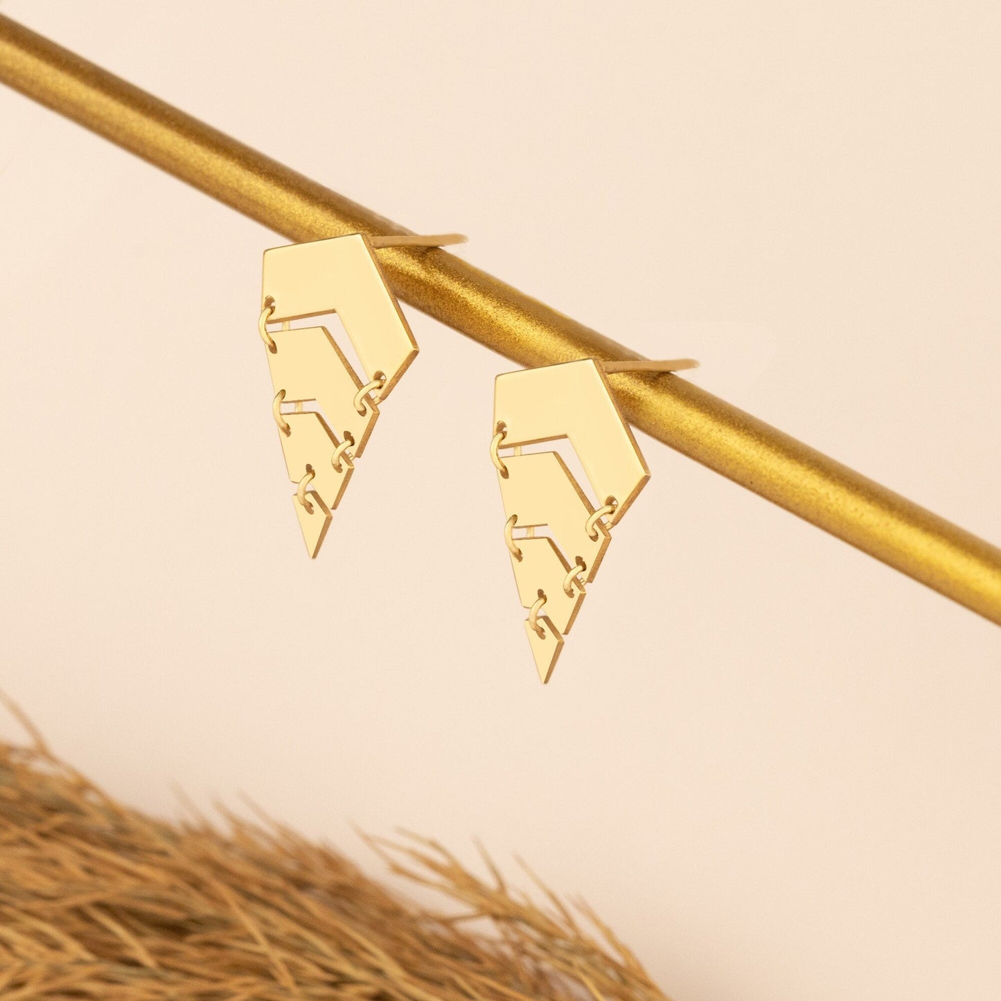 925 Sterling Silver Quad Strip Chevron Arrow Earrings
