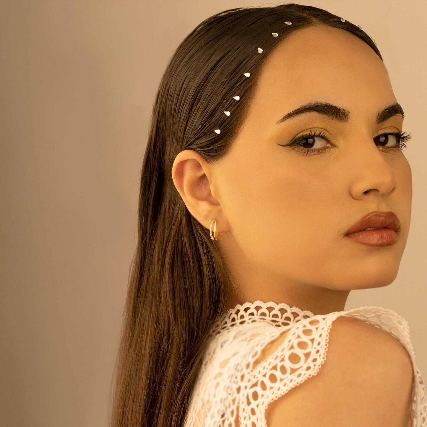 925 Sterling Silver Two Line Split Hoop Earrings