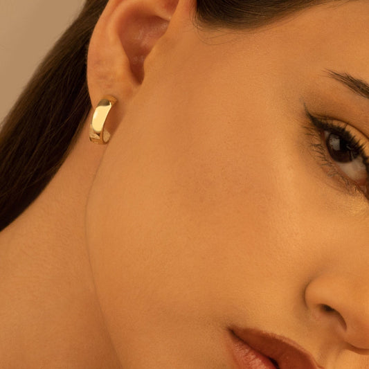 925 Sterling Silver 18mm Thick Big Hoop Huggie Earrings