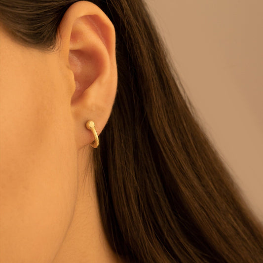 925 Sterling Silver Ball Hoop Earrings