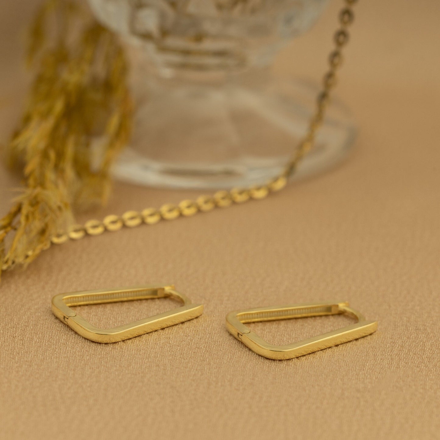 925 Sterling Silver Oblong Hoop Earrings Huggie