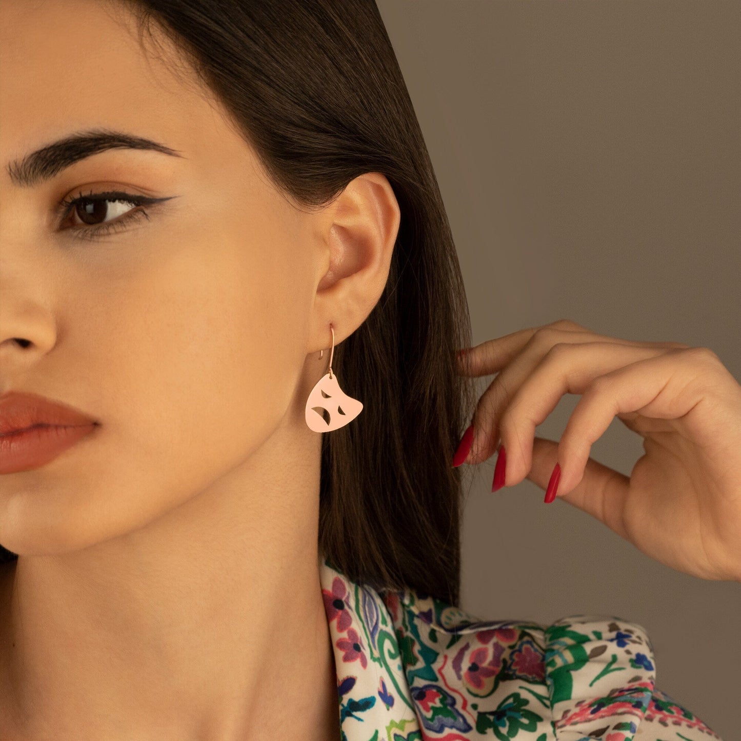 925 Sterling Silver Theater Mask Earring