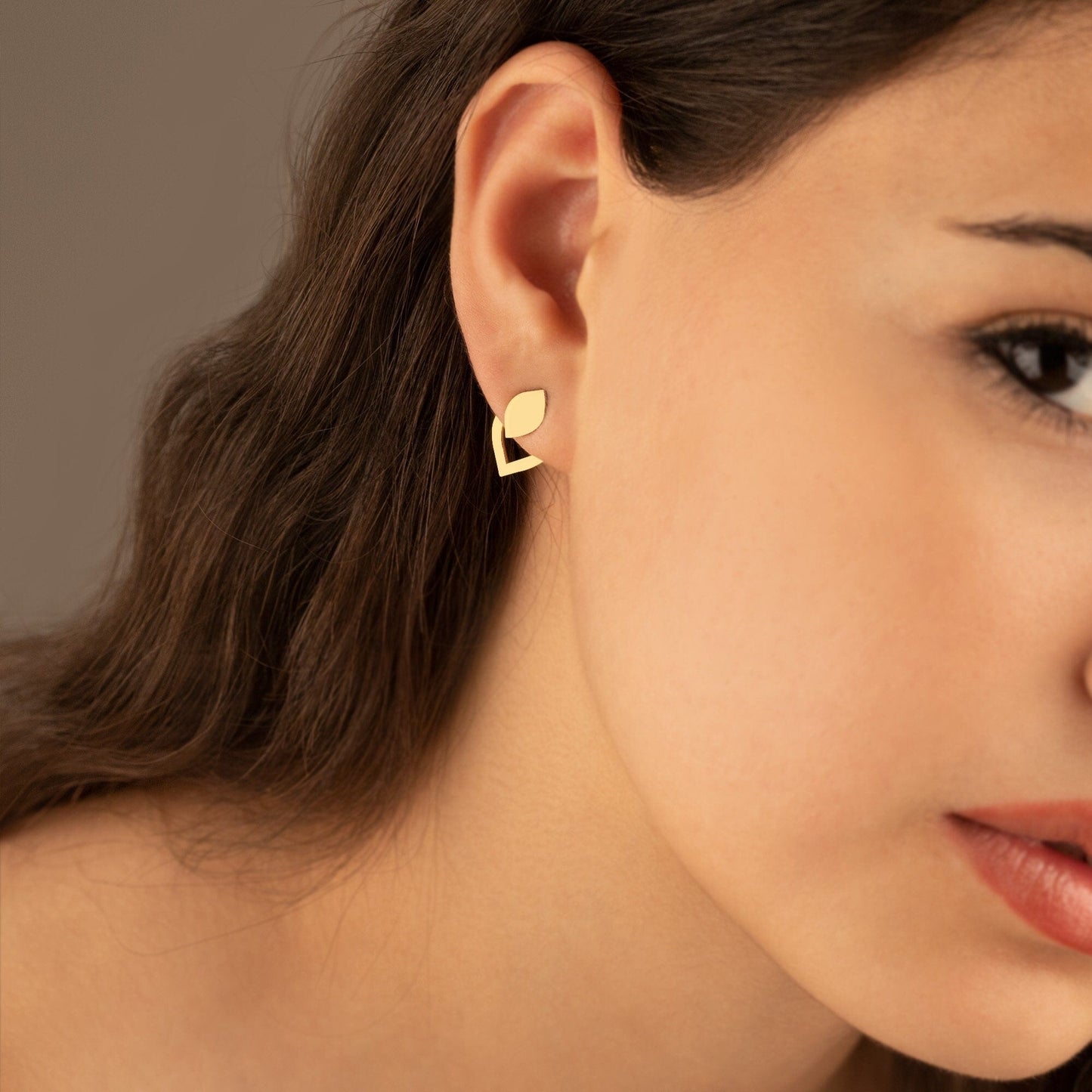 14K Solid Gold Teardrop Ear Jackets Earrings