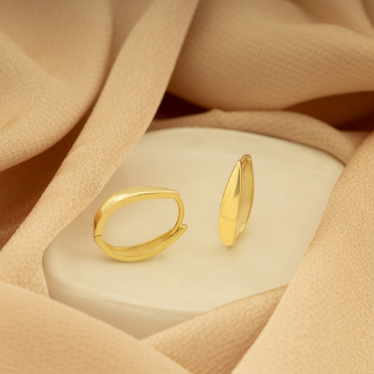925 Sterling Silver Oval Hoop Earrings Huggie