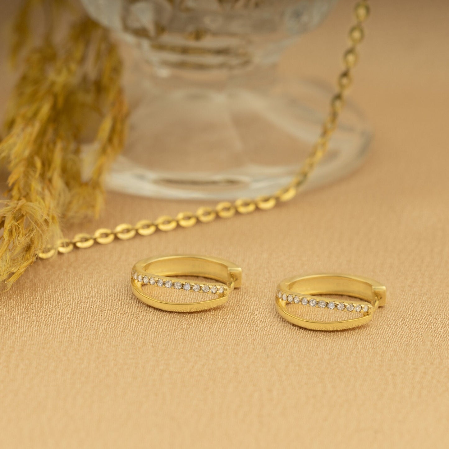 925 Sterling Silver Two Line Split Hoop Earrings