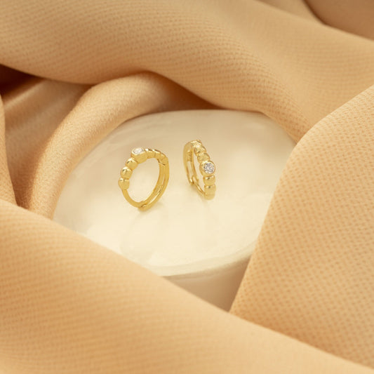 925 Sterling Silver Embossed Diamond Ring Earrings