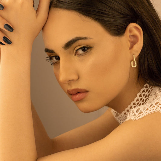 925 Sterling Silver Unique Double Hoop Earrings