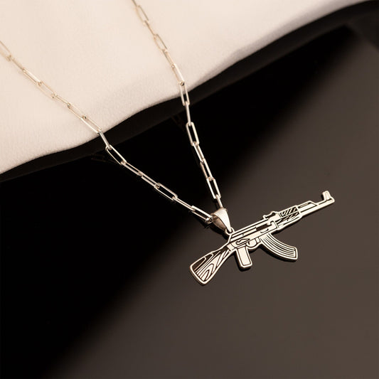 925 Sterling Silver Kalashnikov Necklace