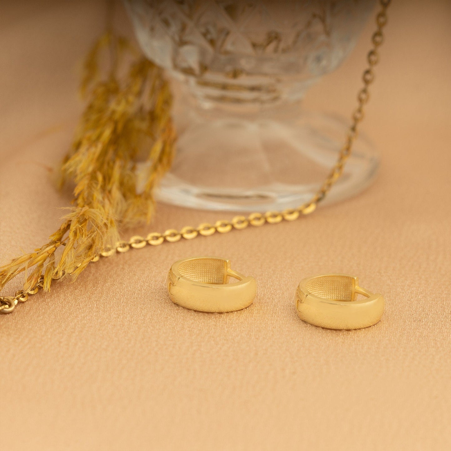 925 Sterling Silver 14mm Thick Big Hoop Huggie Earrings