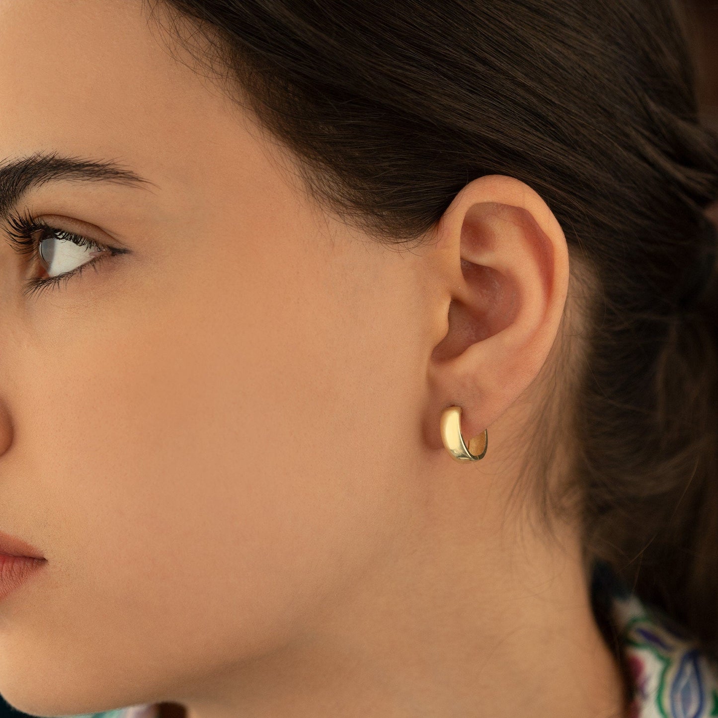 925 Sterling Silver 14mm Thick Big Hoop Huggie Earrings