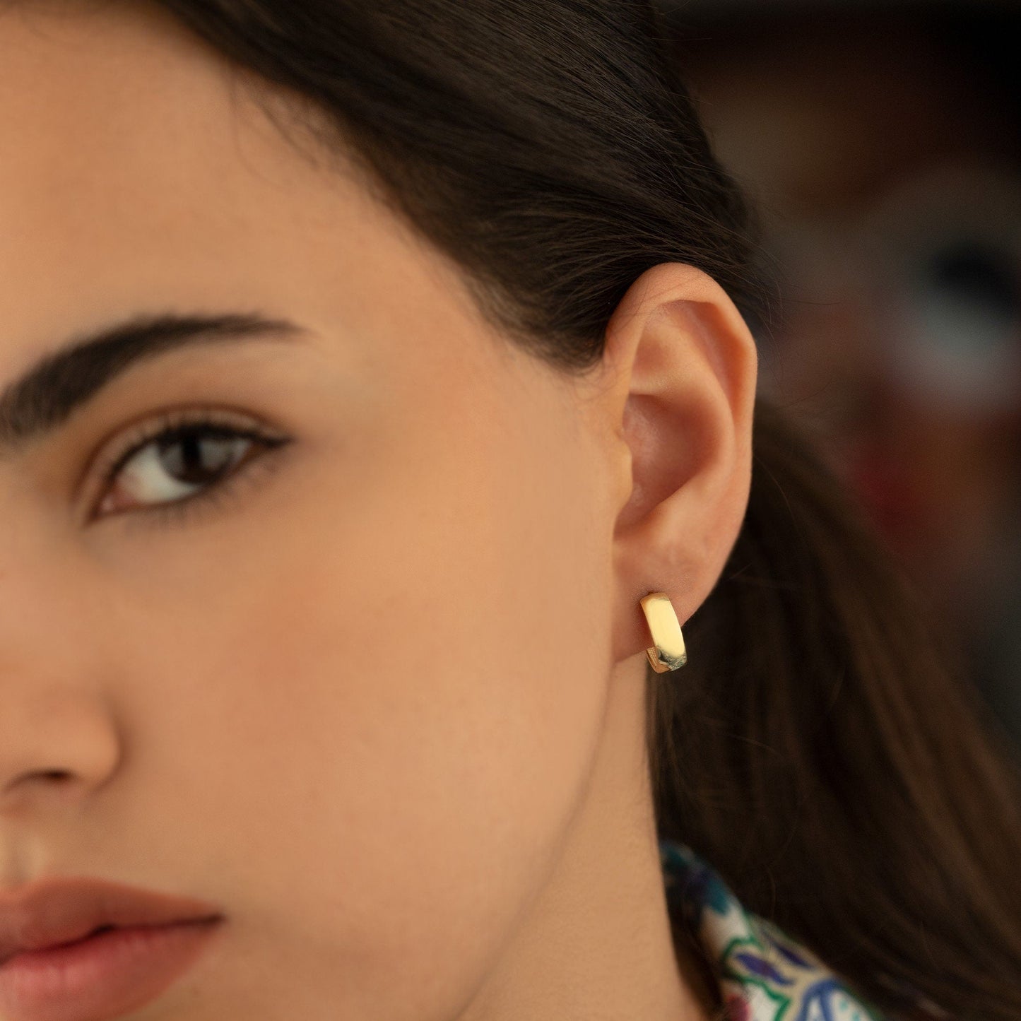 925 Sterling Silver 14mm Thick Big Hoop Huggie Earrings