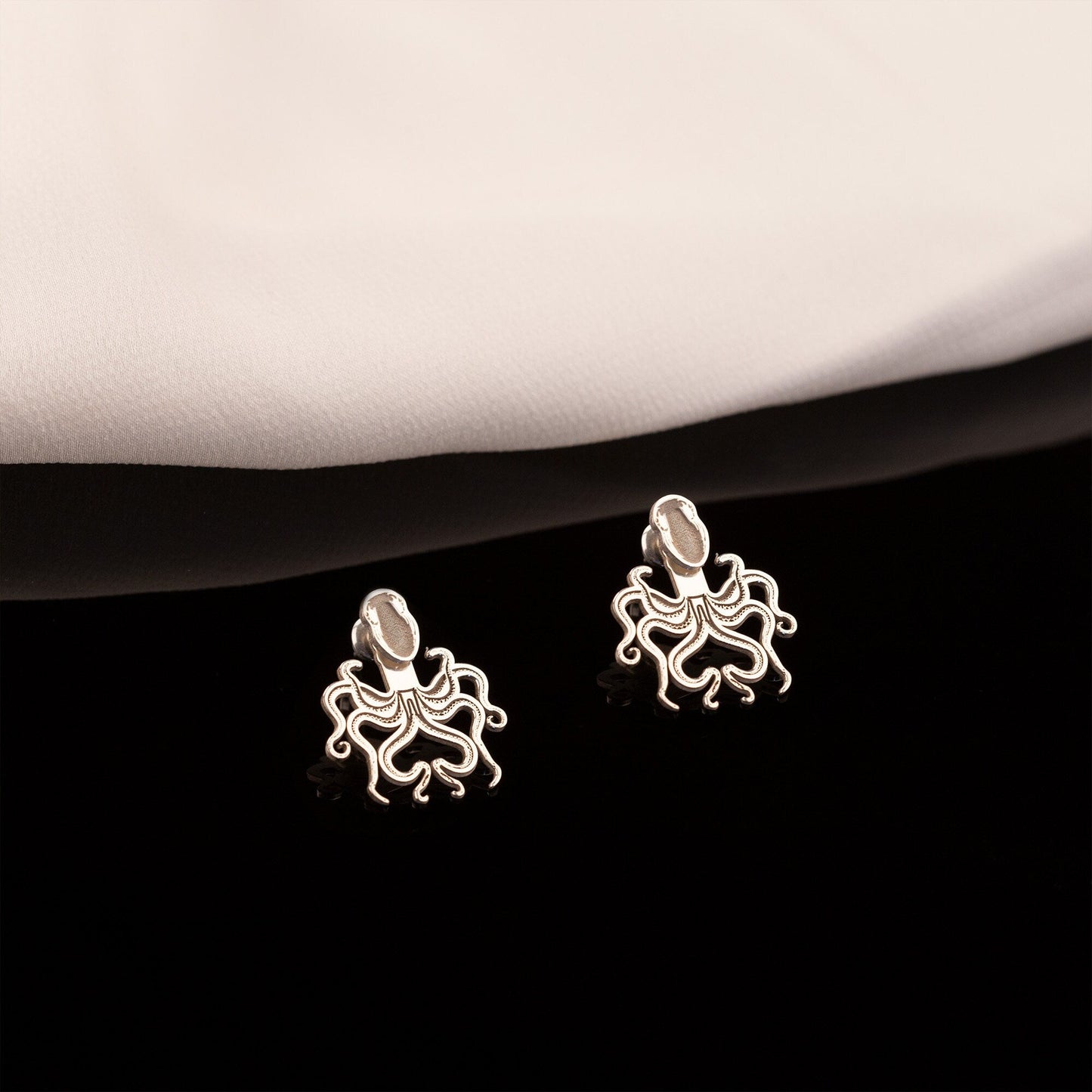 925 Sterling Silver Octopus Ear Jacket Earring