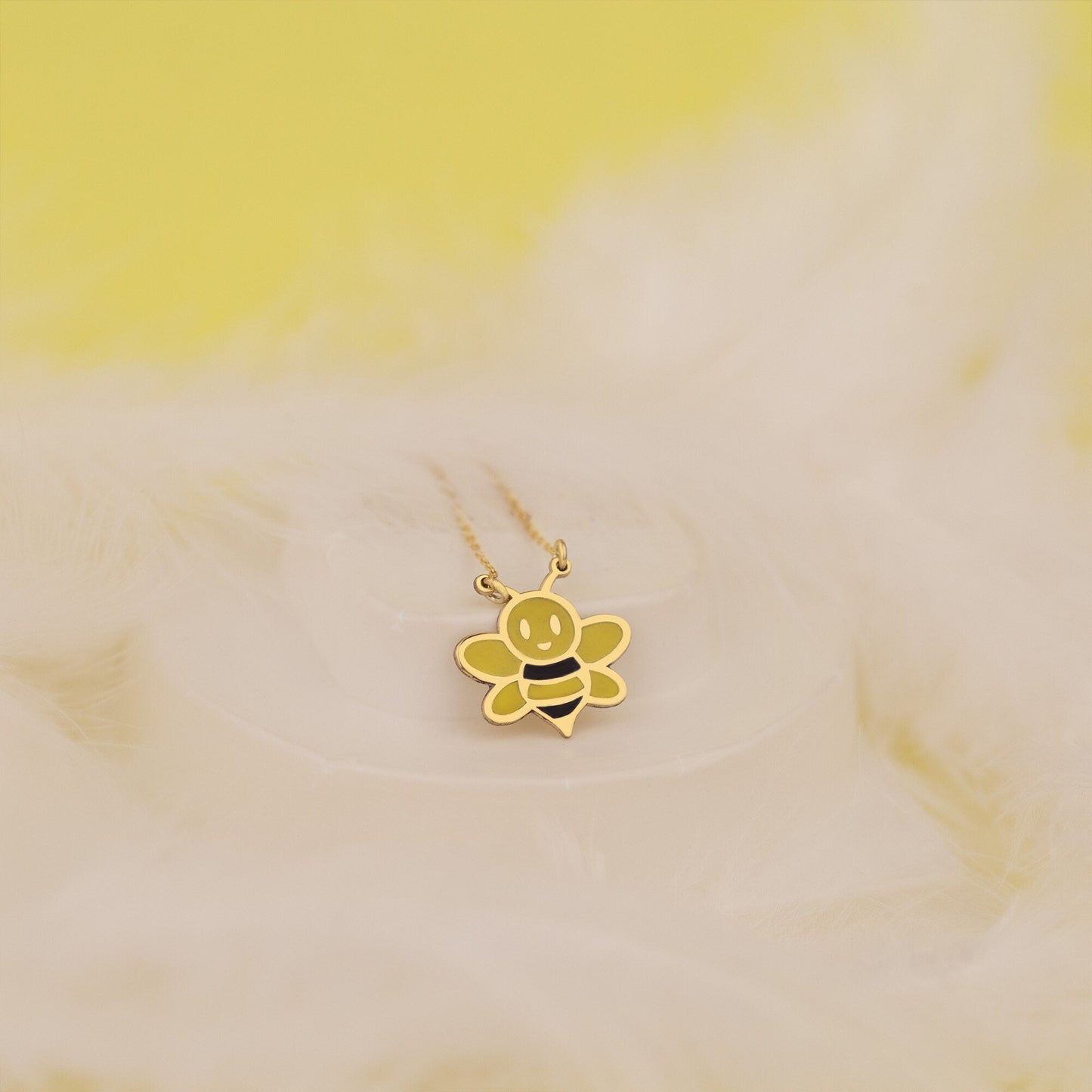 925 Sterling Silver Bee Enamel Necklace