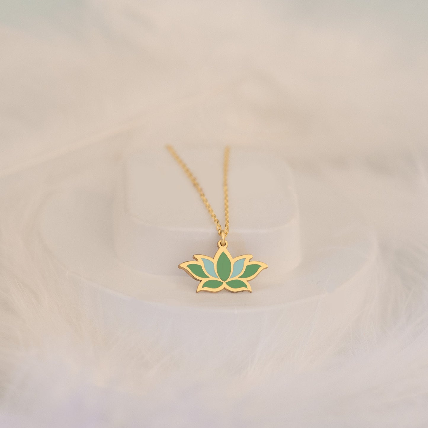 925 Sterling Silver Lotus Enamel Necklace
