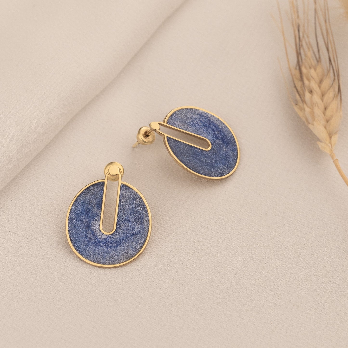 925 Sterling Silver Silvery Blue Errings