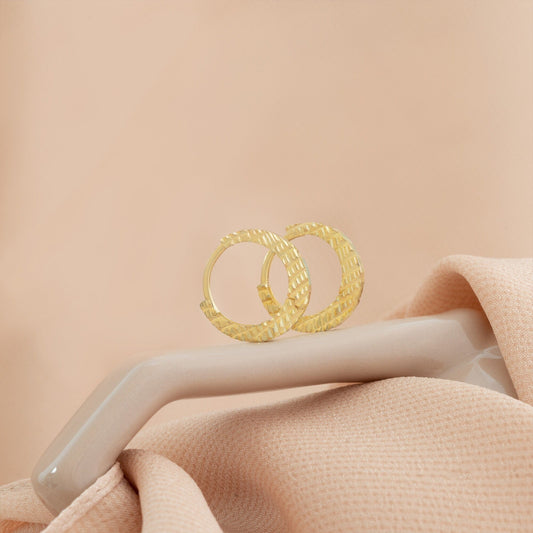 925 Sterling Silver Hammered Hoop Earrings