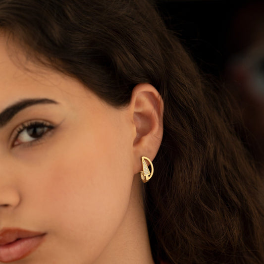 925 Sterling Silver Right Triangle Hoop Earring