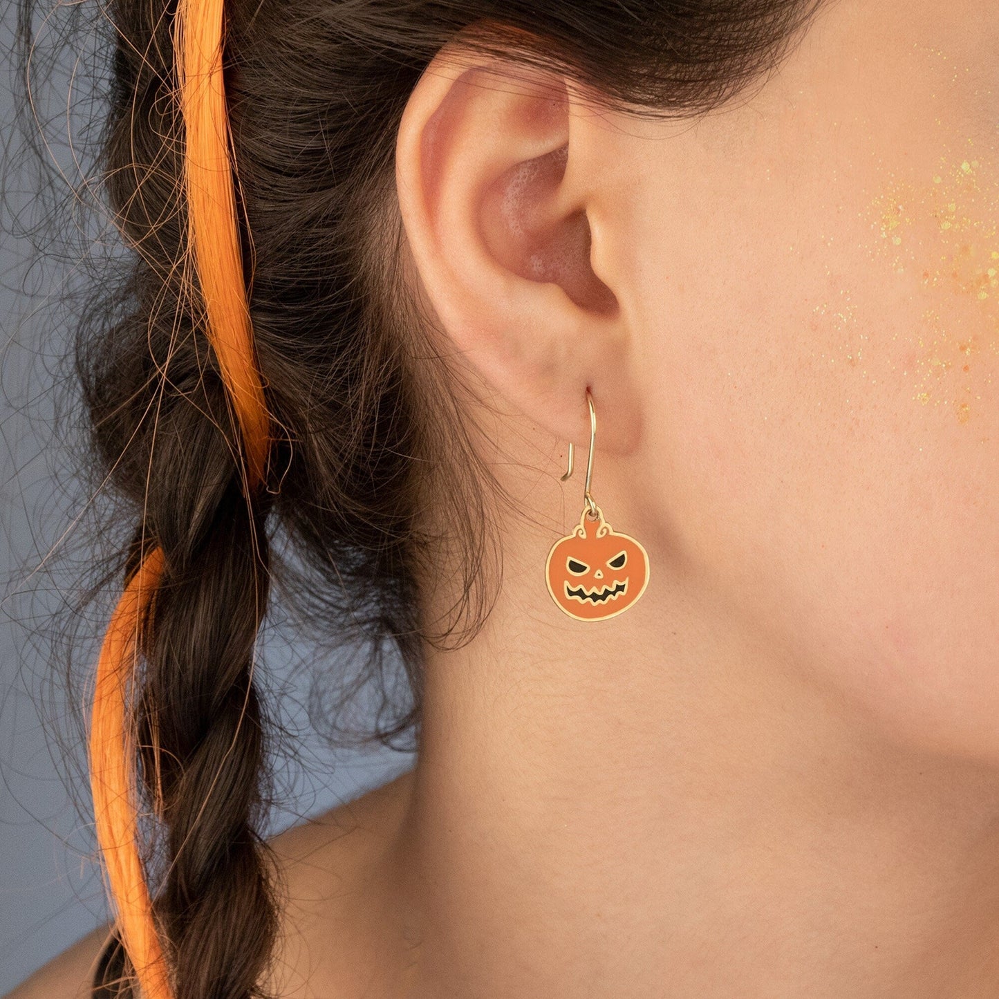 Enamel Pumpkin Earrings - Halloween Gift
