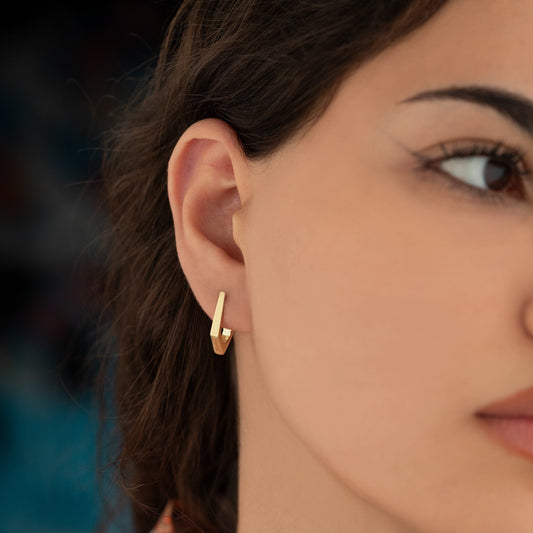 925 Sterling Silver Arrow Shaped Hoop Earrings