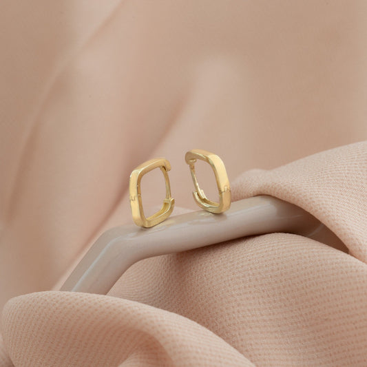 925 Sterling Silver Square Hoop Earrings