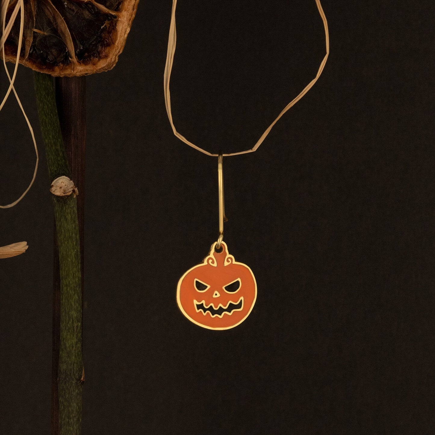 Enamel Pumpkin Earrings - Halloween Gift