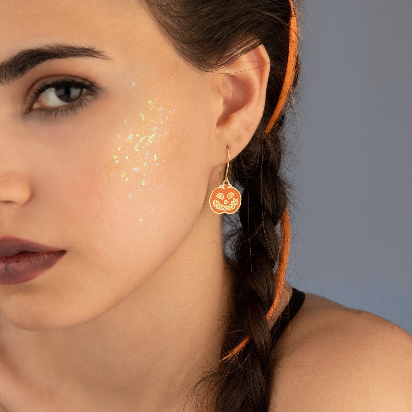 Enamel Pumpkin Earrings - Halloween Gift