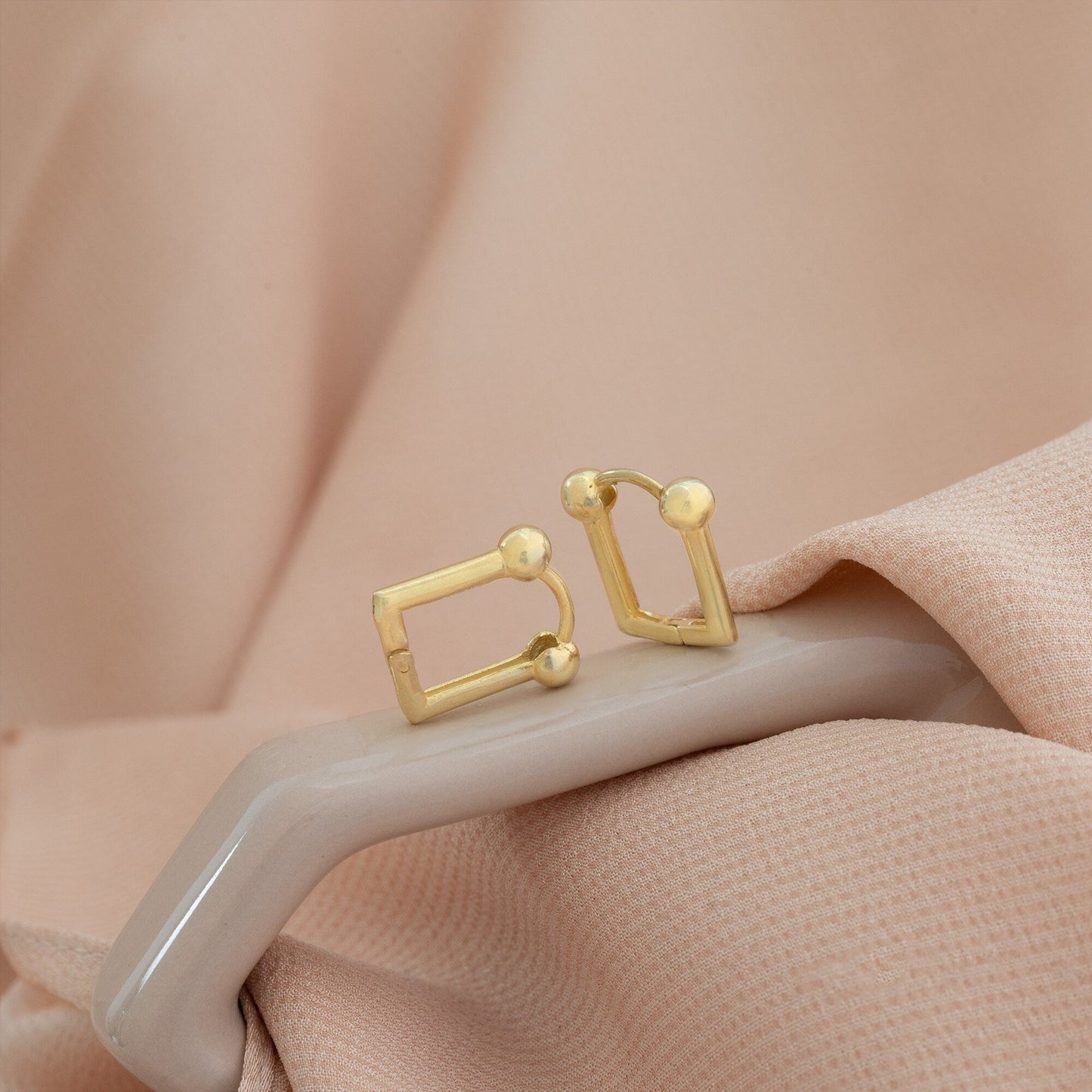 925 Sterling Silver Ball Hoop Huggies Earrings