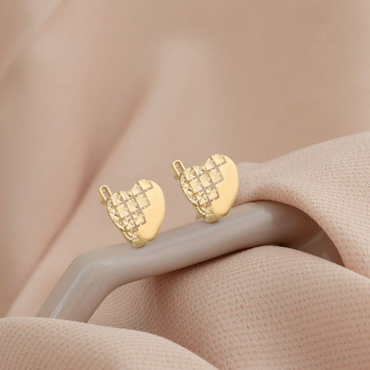 925 Sterling Silver Hammered Heart Hoop Earrings