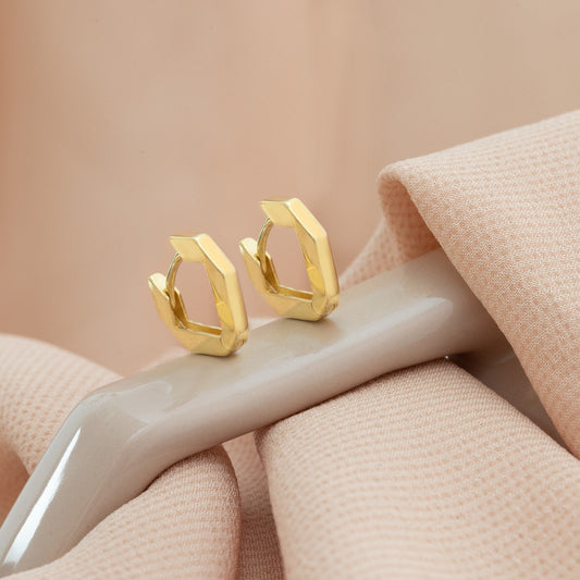 925 Sterling Silver Modern V Shaped Hoop Earrings