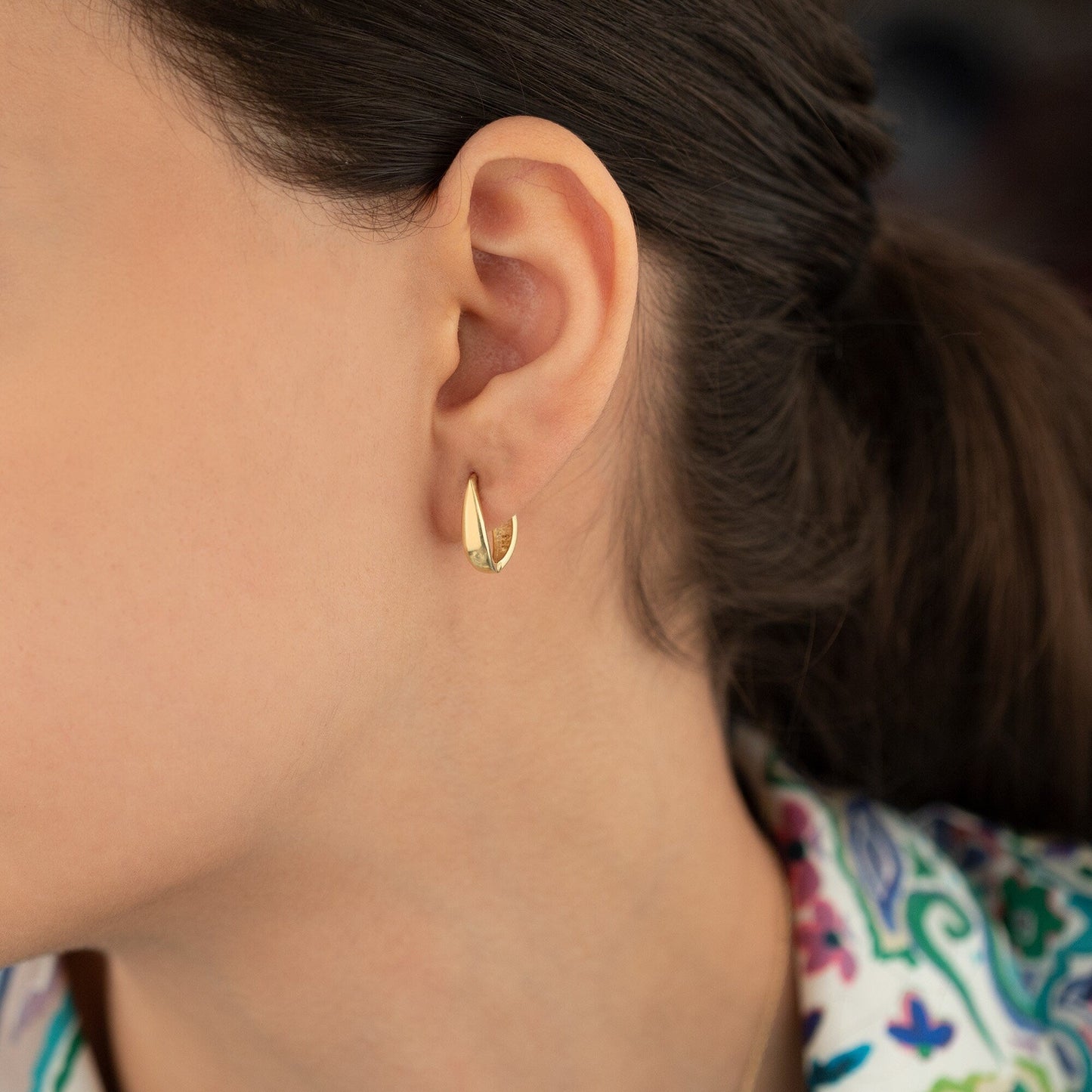 925 Sterling Silver Tear Drop Hoop Earrings