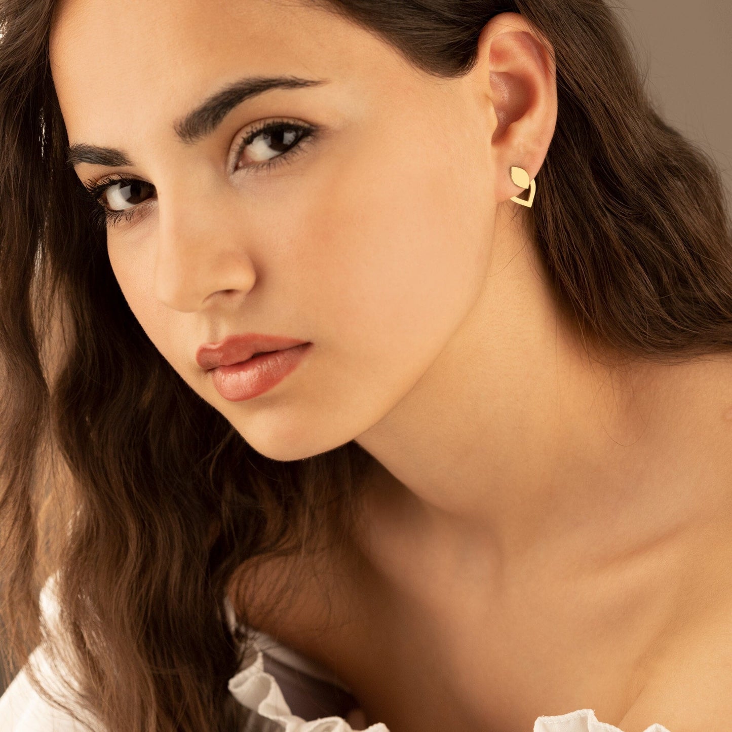 14K Solid Gold Teardrop Ear Jackets Earrings