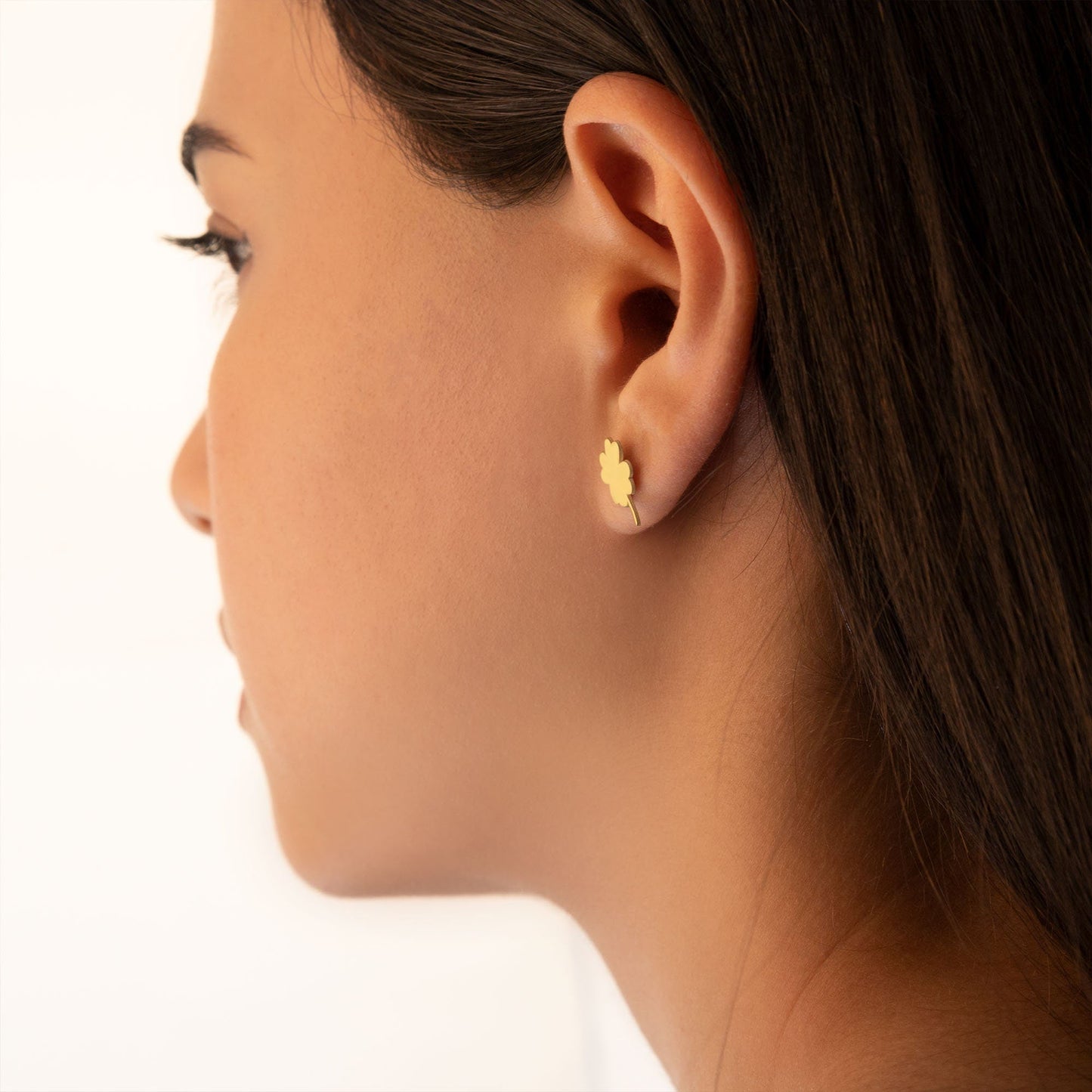 925 Sterling Silver Four Leaf Clover Earring