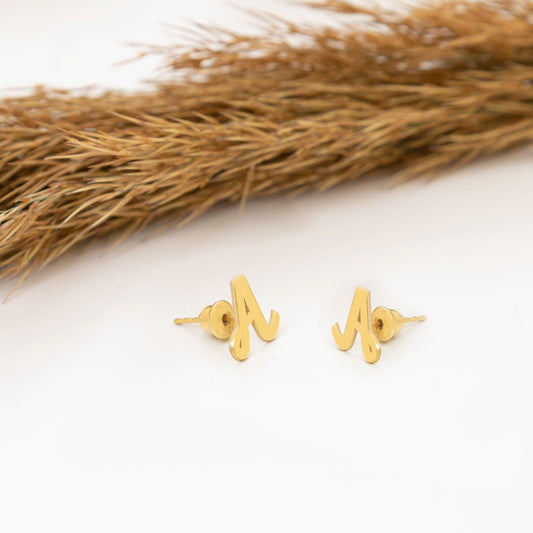 925 Sterling Silver Initial Earrings