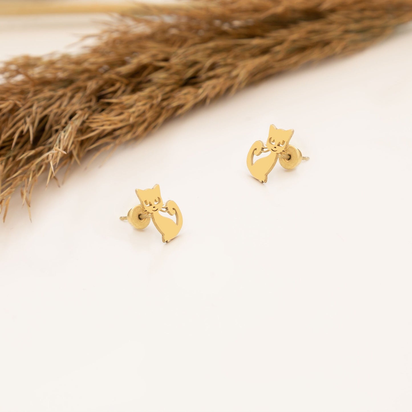 925 Sterling Silver Cat Earrings