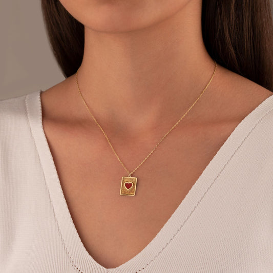 925 Sterling Silver Red Heart Necklace