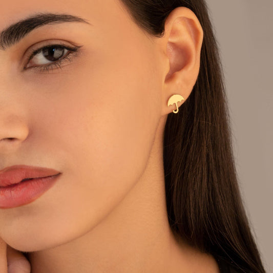 925 Sterling Silver Umbrella Stud Earring
