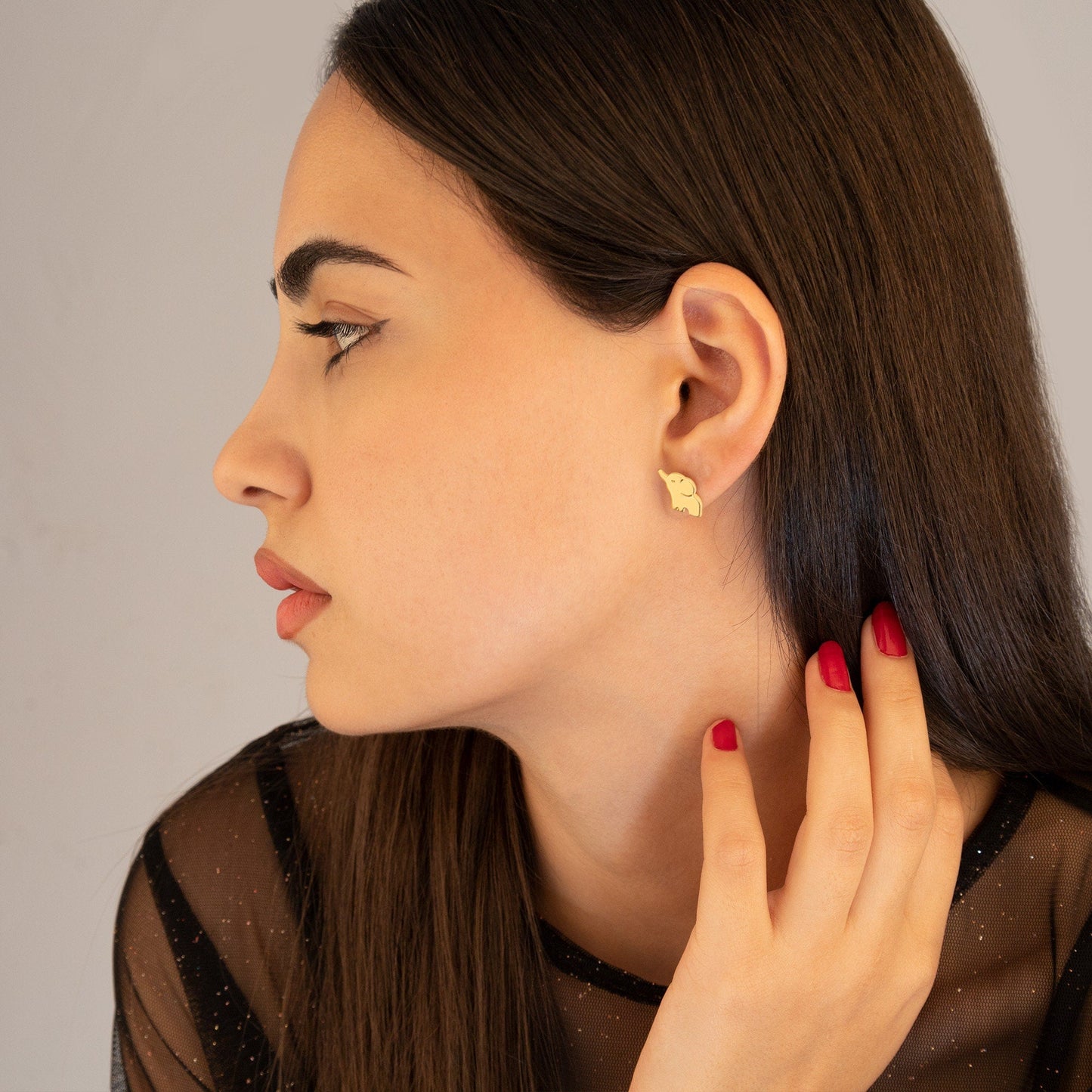 925 Sterling Silver Baby Elephant Earrings