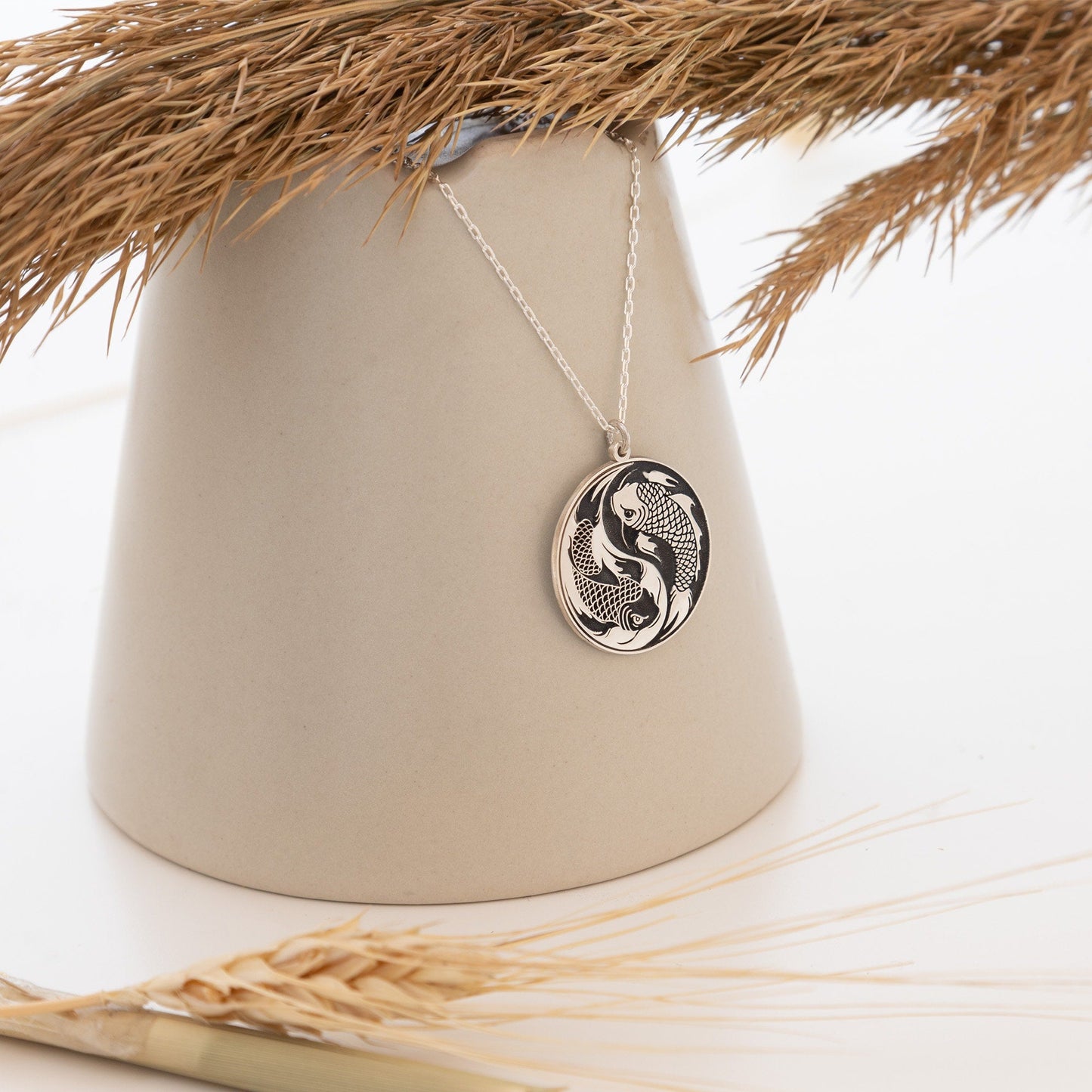 14K Solid Gold Koi Fish Necklace