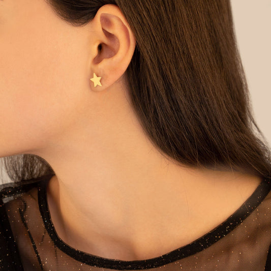 925 Sterling Silver Minimalist Star Stud Earrings