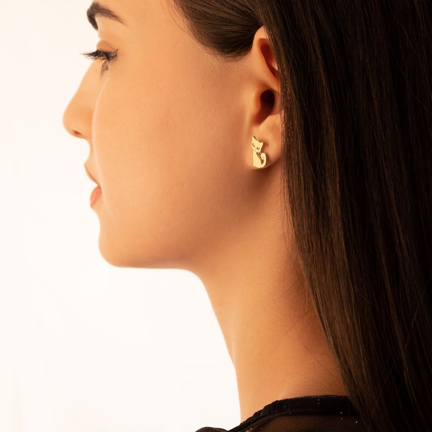 925 Sterling Silver Cat Earrings