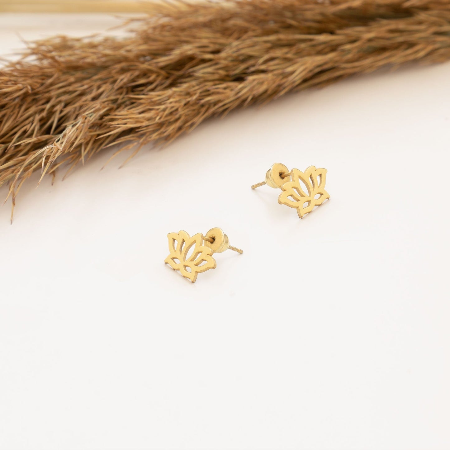 925 Sterling Silver Lotus Flower Earrings