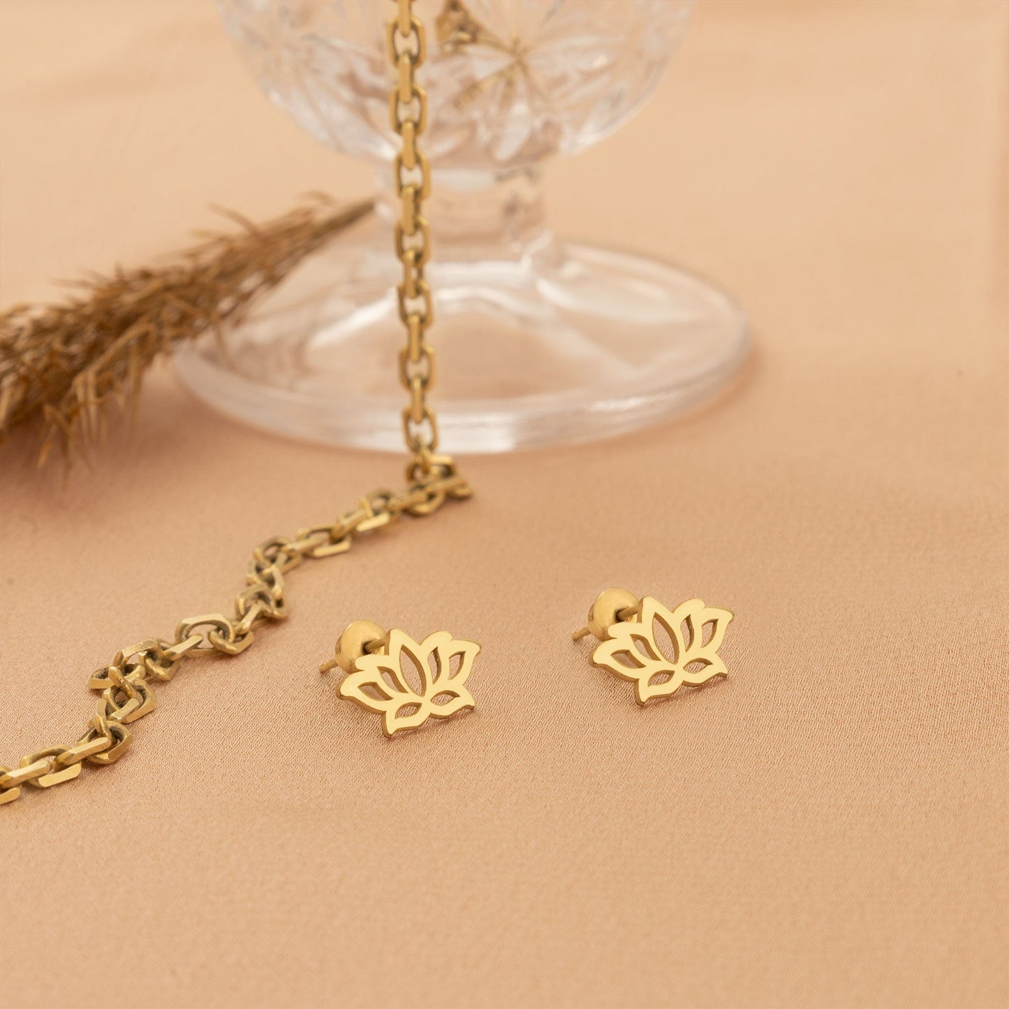 925 Sterling Silver Lotus Flower Earrings