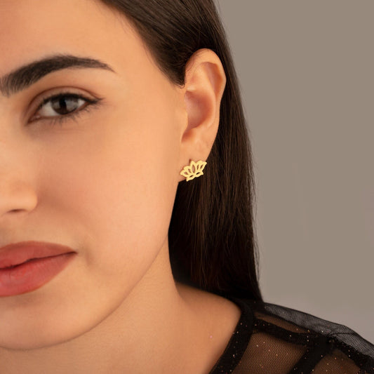 925 Sterling Silver Lotus Flower Earrings