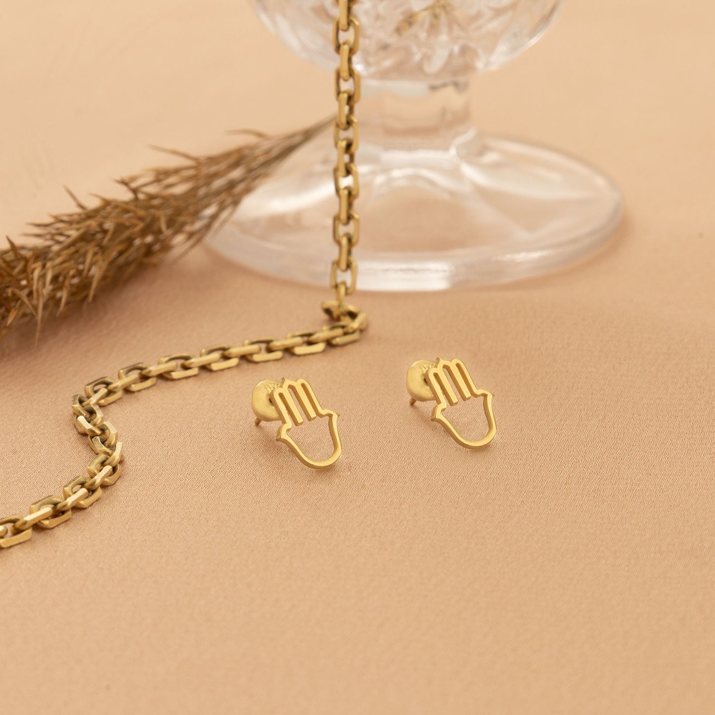 925 Sterling Silver Hand of Fatima Earrings
