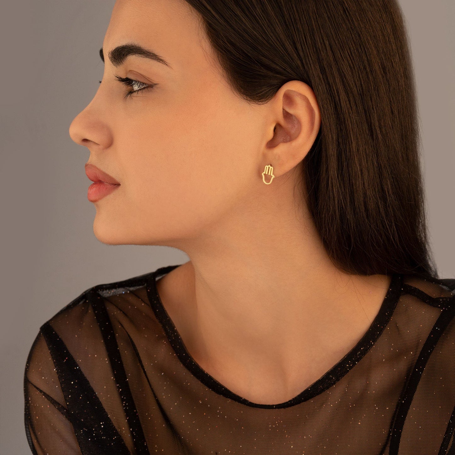 925 Sterling Silver Hand of Fatima Earrings