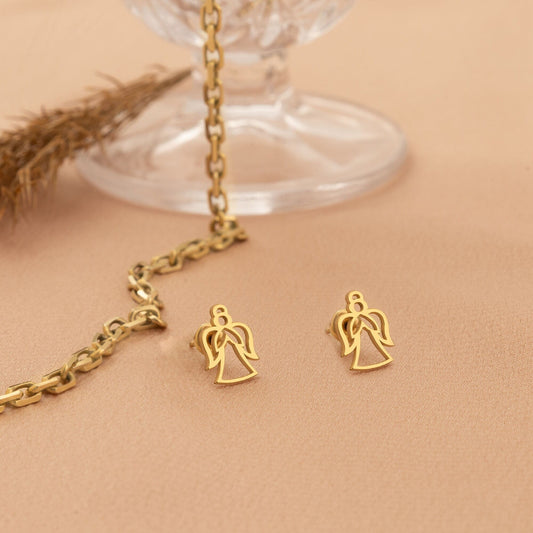 925 Sterling Silver Flying Guardian Angel Earrings