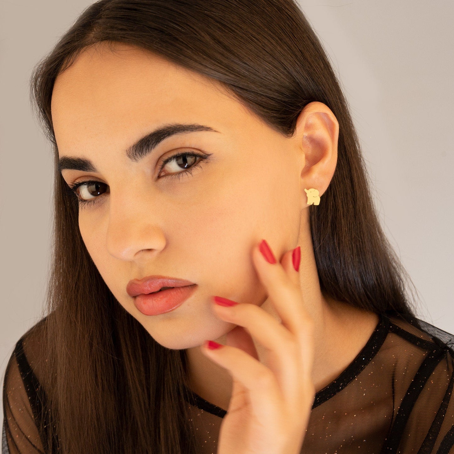 925 Sterling Silver Baby Elephant Earrings